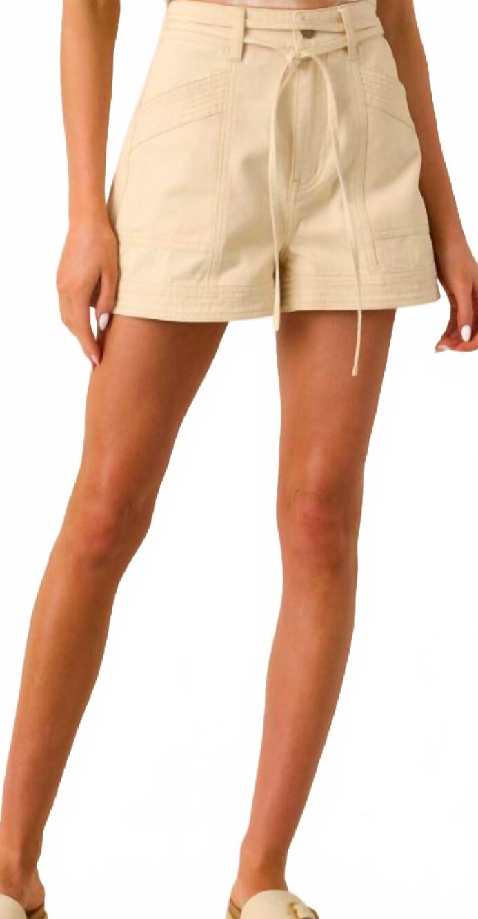NEW MINKPINK codi panel short in ecru